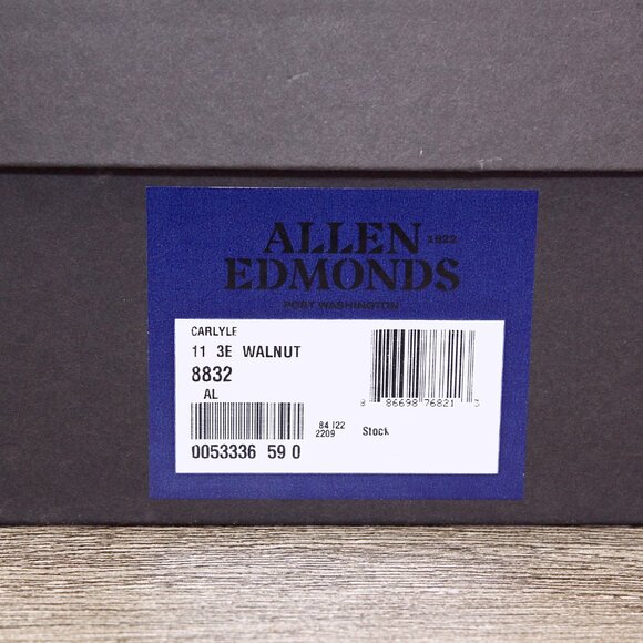 * NIB * $450 Allen Edmonds CARLYLE Oxford 11 EEE Wide Walnut * add $15 new Trees main image 9